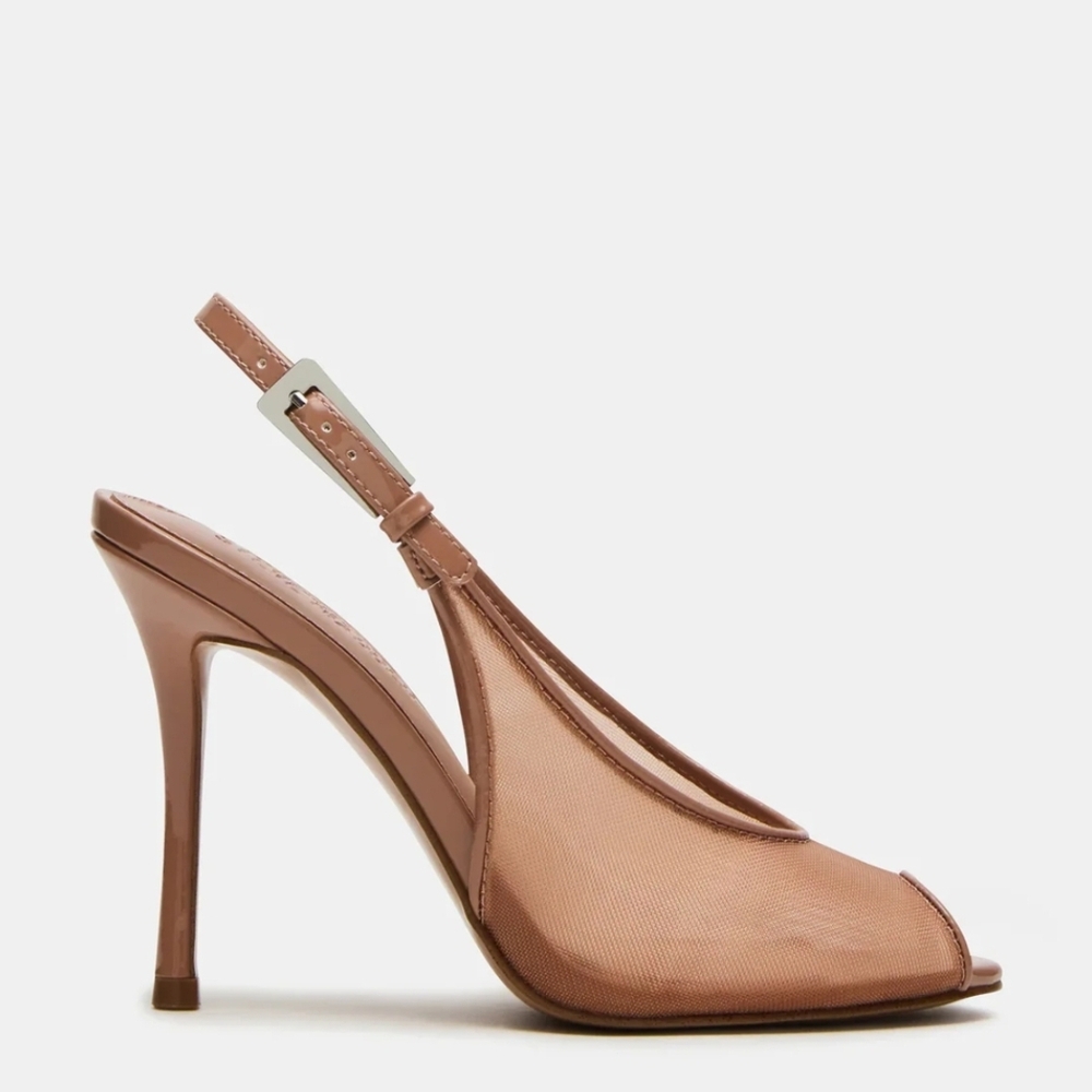 NWB Steve Madden Sheer/Mesh Peep-Toe Slingback Heels